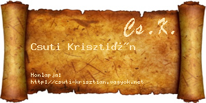 Csuti Krisztián névjegykártya